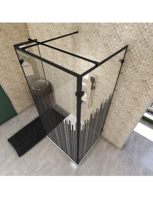 Walk In Dusche  - Amora 07 - Duschwand - Schwarz - Loft 6