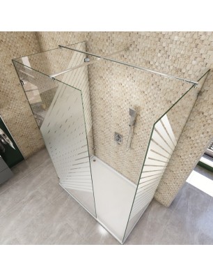 Walk In Dusche  - Almada 08 - Duschwand - Chrom - Bevels