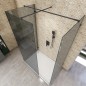 Walk In Dusche - Amora-08 - Duschwand - Schwarz - Grauglas Walk In Dusche - Amora-08 - Duschwand - Schwarz - Grauglas
