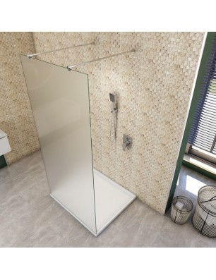 Walk In Dusche  - Almada 09 - Duschwand - Chrom - Satino