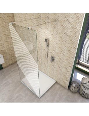 Walk In Dusche  - Almada 09 - Duschwand - Chrom - Bevels