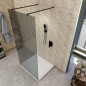 Walk In Dusche - Amora-09 - Duschwand - Schwarz - Grauglas Walk In Dusche - Amora-09 - Duschwand - Schwarz - Grauglas