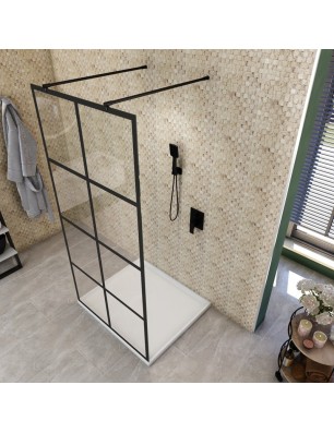 Walk In Dusche  - Amora 09 - Duschwand - Schwarz - Loft 2