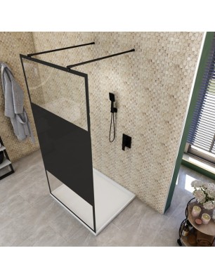 Walk In Dusche  - Amora 09 - Duschwand - Schwarz - Loft 3