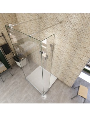 Walk In Dusche  - Almada 10 - Duschwand - Chrom - Klarglas