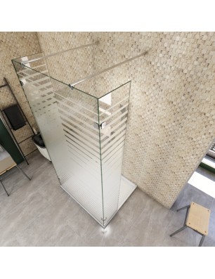 Walk In Dusche  - Almada 10 - Duschwand - Chrom - Stripes
