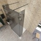 Walk In Dusche - Amora-10 - Duschwand - Schwarz - Grauglas Walk In Dusche - Amora-10 - Duschwand - Schwarz - Grauglas