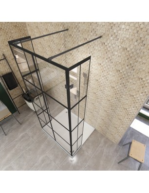 Walk In Dusche  - Amora 10 - Duschwand - Schwarz - Loft 2
