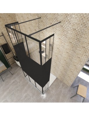 Walk In Dusche  - Amora 10 - Duschwand - Schwarz - Loft 4