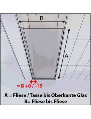 Duschtüren Crato 02 - Pendeltür - Schwarz - Grauglas