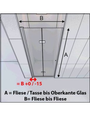 Duschtüren Cali 03 - Falttür - Chrom - Grauglas