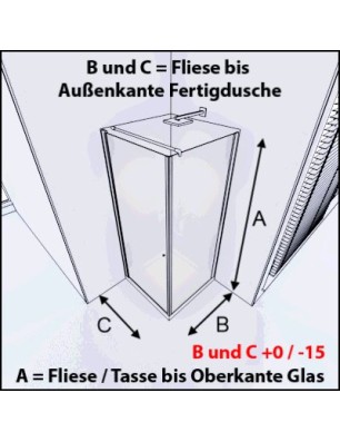 Eck-Duschkabine Cali 05 - Pendeltür - Chrom - Grauglas