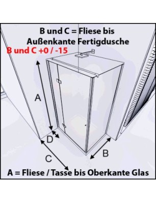 Eck-Duschkabine Cali 07 - aussenöffnend - Chrom - Satino