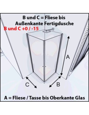 Eck-Duschkabine Cali 08 - Pendeltür - Chrom - Grauglas