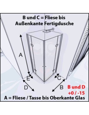 Eck-Duschkabine Crato 10 - aussenöffnend - Schwarz - Klarglas