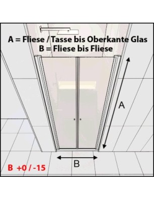 Duschtüren Crato 11 - aussenöffnend - Schwarz - Grauglas