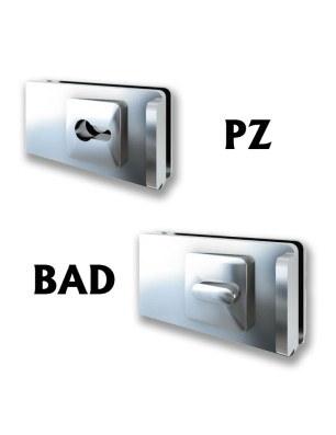 Schiebetürschloss Edelstahlfarbig für Griffmuschelbohrung