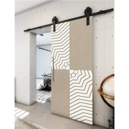 Holzschiebetür Barn-Line - Eiche und Weiss Model 1050