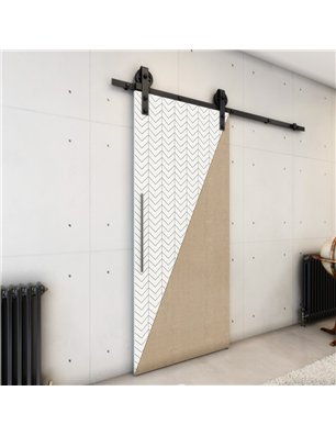 Holzschiebetür Barn-Line - Eiche und Weiss  Model 1078