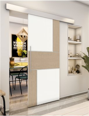 Holzschiebetür Eco-Line - Eiche und Weiss  Model 1027