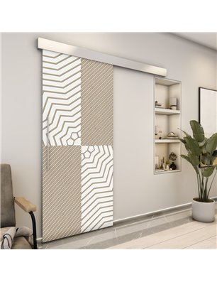 Holzschiebetür Eco-Line - Eiche und Weiss  Model 1050
