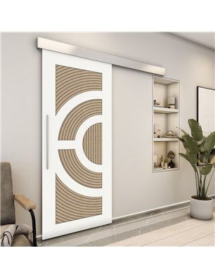 Holzschiebetür Eco-Line - Eiche und Weiss  Model 1051