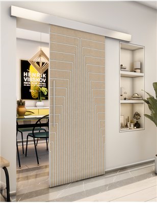 Holzschiebetür Eco-Line - Eiche und Weiss Model 1052