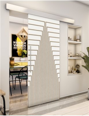 Holzschiebetür Eco-Line - Eiche und Weiss Model 1053