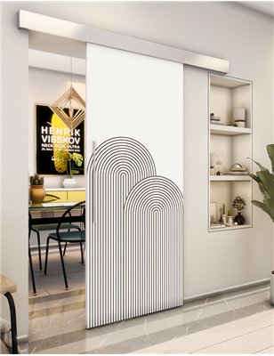 Holzschiebetür Eco-Line - Eiche und Weiss Model 1057