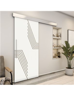 Holzschiebetür Eco-Line - Eiche und Weiss  Model 1060