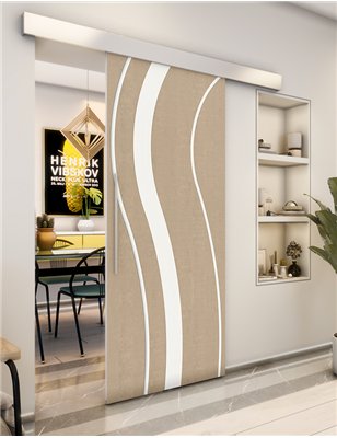 Holzschiebetür Eco-Line - Eiche und Weiss Model 1064