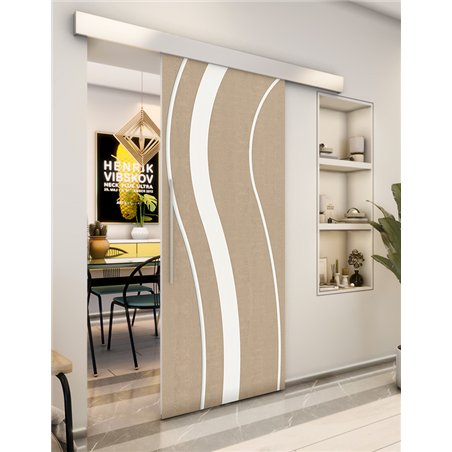 Holzschiebetür Eco-Line - Eiche und Weiss Model 1064