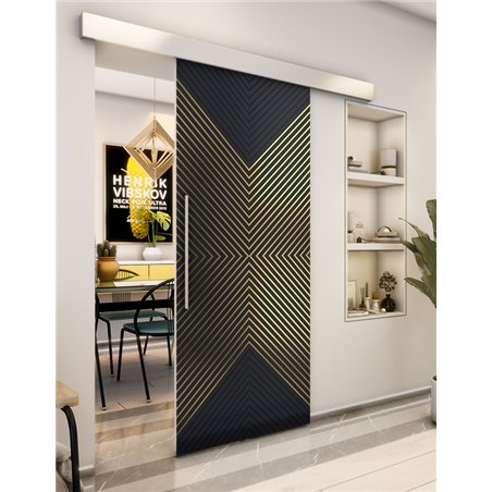 Holzschiebetür Eco-Line - Hell - Dunkel-Mix Model 1047