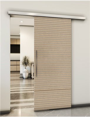 Holzschiebetür Slim-Line - Eiche und Weiss  Model 1014