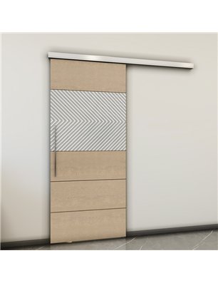 Holzschiebetür Slim-Line - Eiche und Weiss  Model 1020