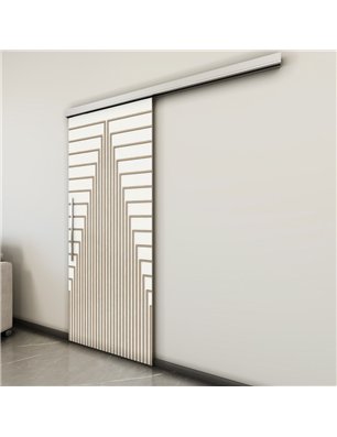 Holzschiebetür Slim-Line - Eiche und Weiss  Model 1053