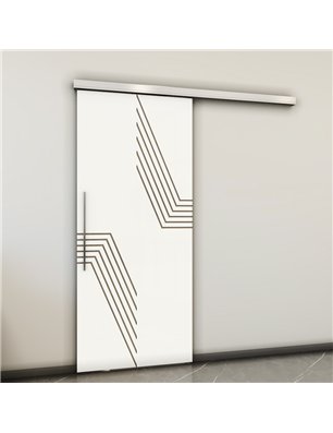 Holzschiebetür Slim-Line - Eiche und Weiss  Model 1060