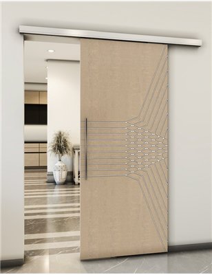 Holzschiebetür Slim-Line - Eiche und Weiss Model 1085
