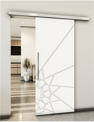 Holzschiebetür Slim-Line - Weiss Model 1068