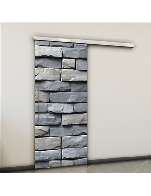 Holzschiebetür Slim-Line - Beton und Stein  Model 1001