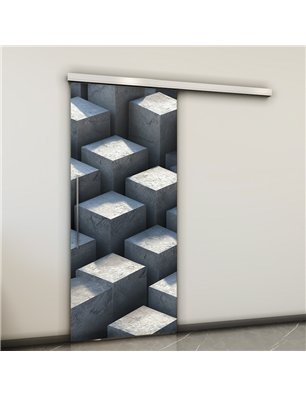 Holzschiebetür Slim-Line - Beton und Stein  Model 1011