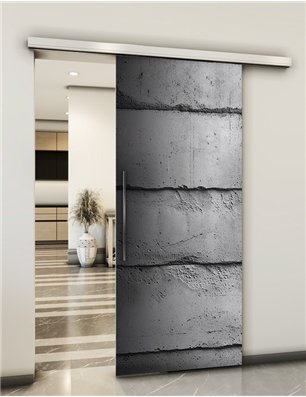 Holzschiebetür Slim-Line - Beton und Stein  Model 1058