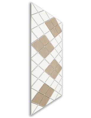 Holzschiebetür Nur Türblatt - Eiche und Weiss Model 1025