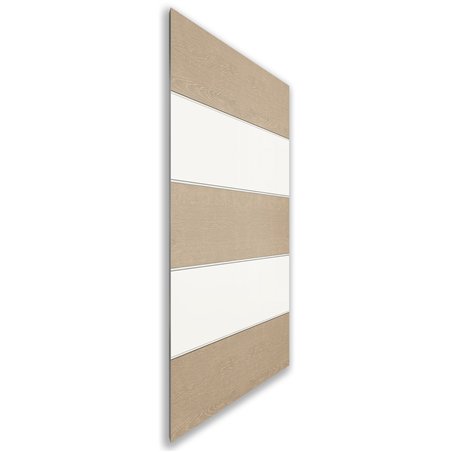 Holzschiebetür Nur Türblatt - Eiche und Weiss Model 1031