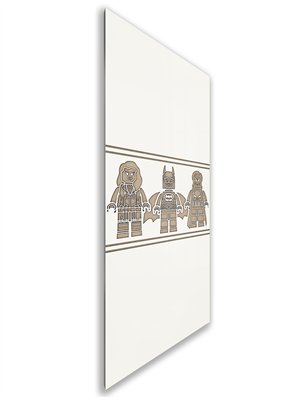 Holzschiebetür Nur Türblatt - Eiche und Weiss Model 1063