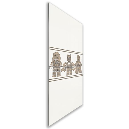 Holzschiebetür Nur Türblatt - Eiche und Weiss Model 1063