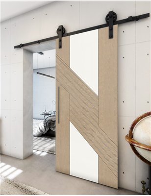 Holzschiebetür Barn-Line - Eiche und Weiss Model 2019