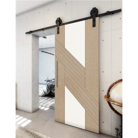 Holzschiebetür Barn-Line - Eiche und Weiss Model 2019