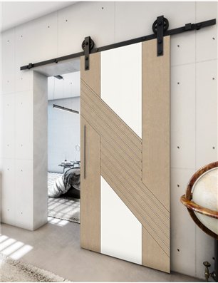 Holzschiebetür Barn-Line - Eiche und Weiss  Model 2019