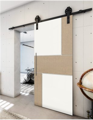 Holzschiebetür Barn-Line - Eiche und Weiss Model 2027
